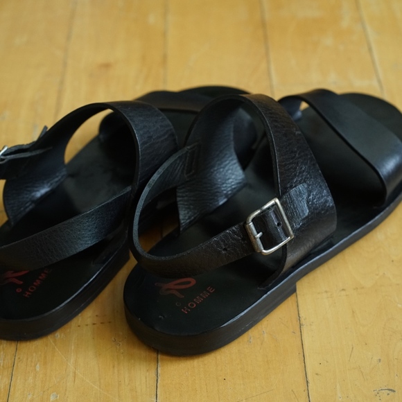 Agnes B. black leather sandals main image 4